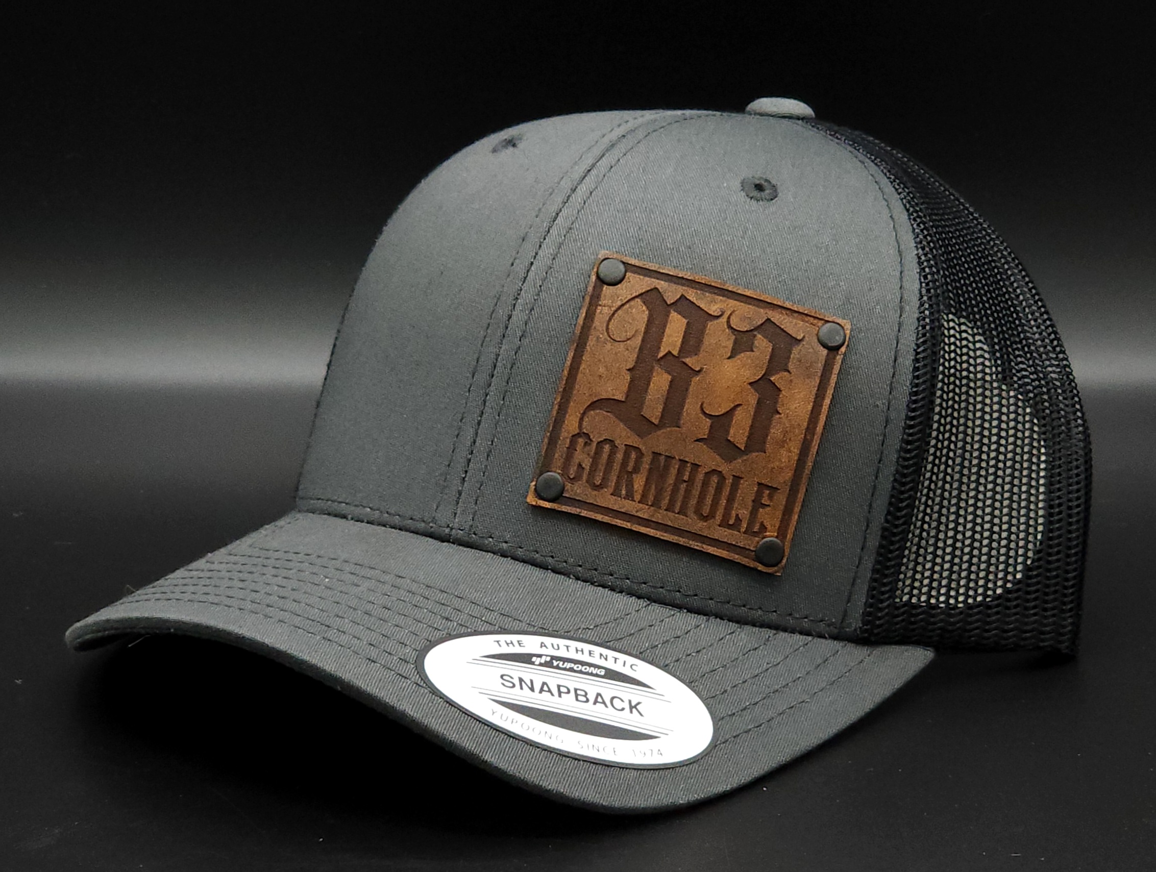Gothic Leather Patch Hat – B3 Cornhole